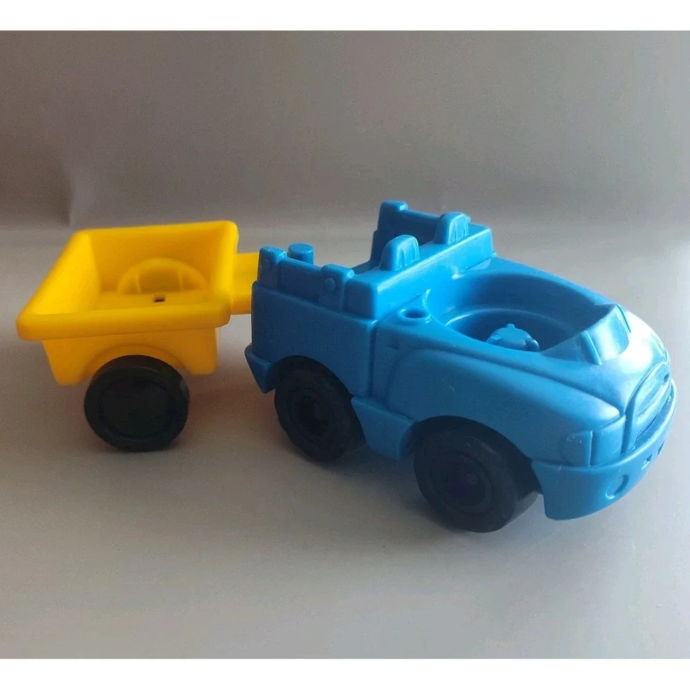 Fisher Price Little People Vehicle Blue Truck Yellow Cart Farmer's Market 2001